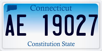 CT license plate AE19027