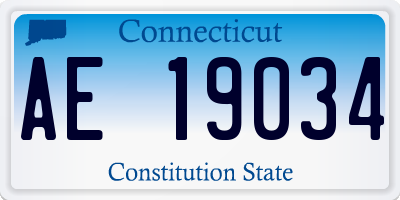 CT license plate AE19034