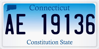 CT license plate AE19136