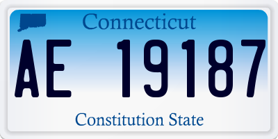 CT license plate AE19187