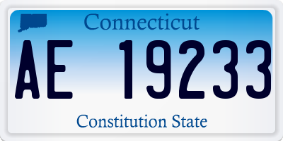 CT license plate AE19233