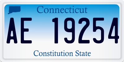 CT license plate AE19254