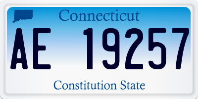 CT license plate AE19257
