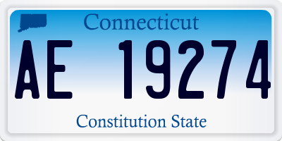 CT license plate AE19274
