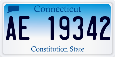 CT license plate AE19342