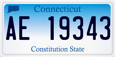 CT license plate AE19343