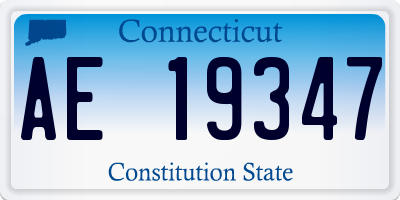 CT license plate AE19347