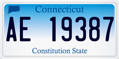 CT license plate AE19387