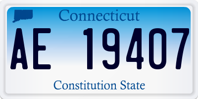 CT license plate AE19407