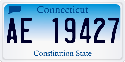 CT license plate AE19427