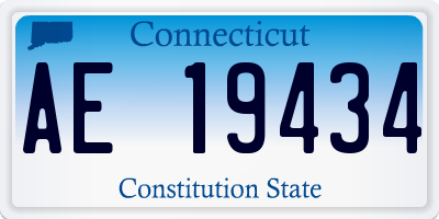 CT license plate AE19434