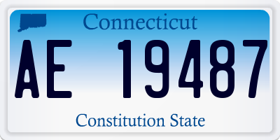 CT license plate AE19487
