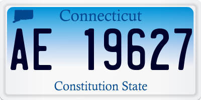 CT license plate AE19627