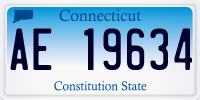 CT license plate AE19634