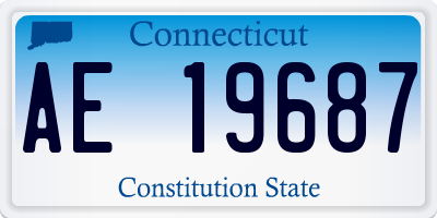 CT license plate AE19687
