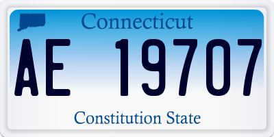 CT license plate AE19707