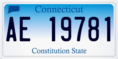 CT license plate AE19781