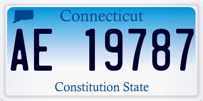 CT license plate AE19787