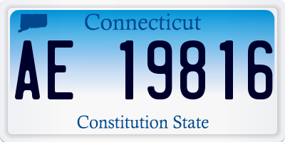 CT license plate AE19816
