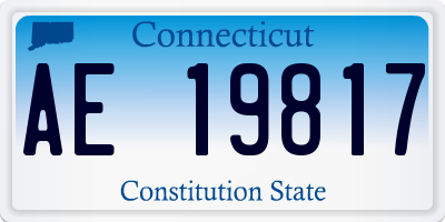 CT license plate AE19817
