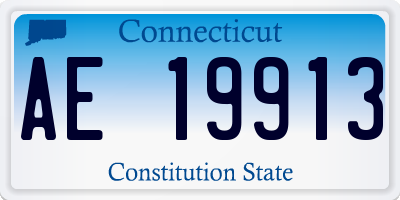 CT license plate AE19913