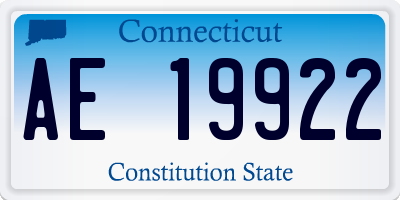 CT license plate AE19922
