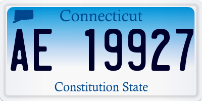 CT license plate AE19927