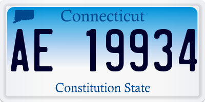 CT license plate AE19934