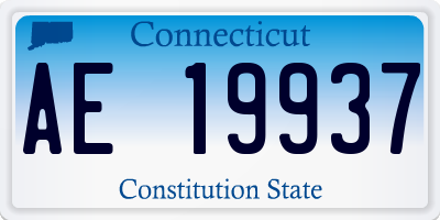 CT license plate AE19937