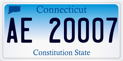 CT license plate AE20007