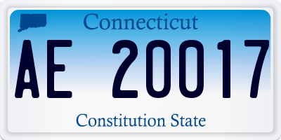 CT license plate AE20017