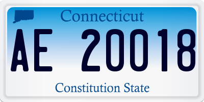 CT license plate AE20018