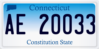 CT license plate AE20033