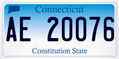 CT license plate AE20076