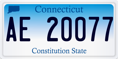 CT license plate AE20077
