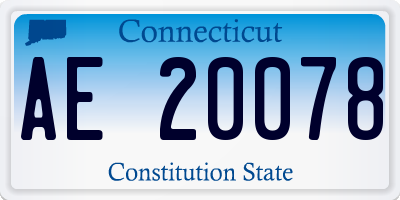 CT license plate AE20078