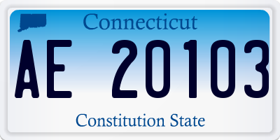 CT license plate AE20103