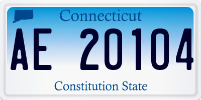 CT license plate AE20104