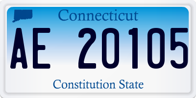 CT license plate AE20105