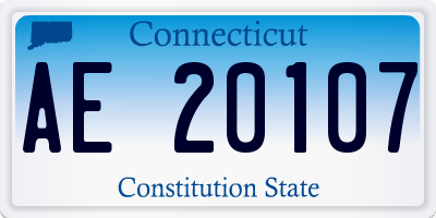 CT license plate AE20107