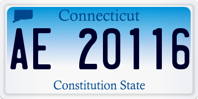 CT license plate AE20116