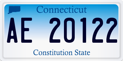 CT license plate AE20122
