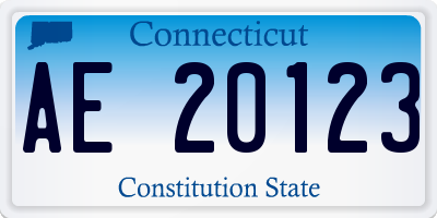 CT license plate AE20123