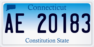 CT license plate AE20183