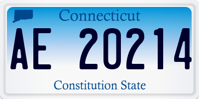 CT license plate AE20214