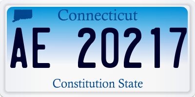 CT license plate AE20217