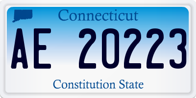 CT license plate AE20223