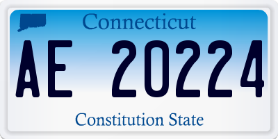 CT license plate AE20224