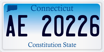 CT license plate AE20226