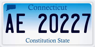 CT license plate AE20227